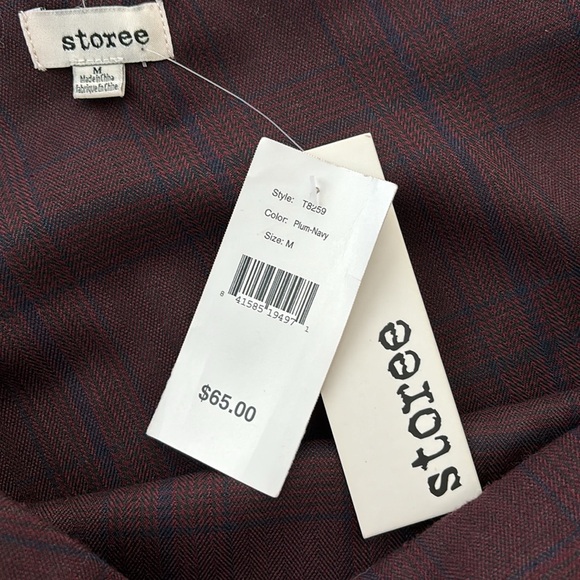 STOREE PLAID ONE SHOULDER LAYERED TOP - Picture 8 of 9